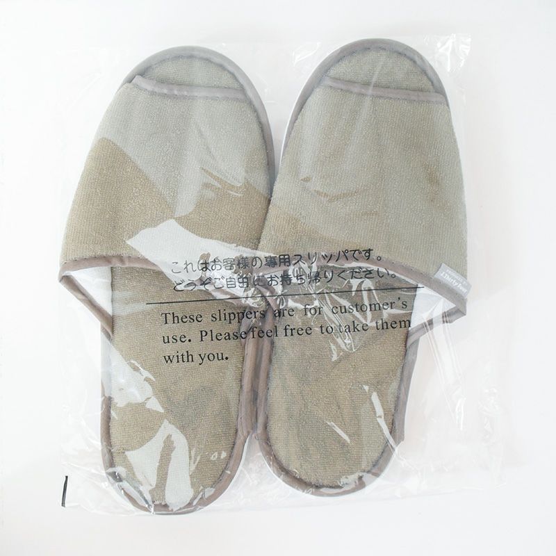 タオル地スリッパ 個包装 100足5