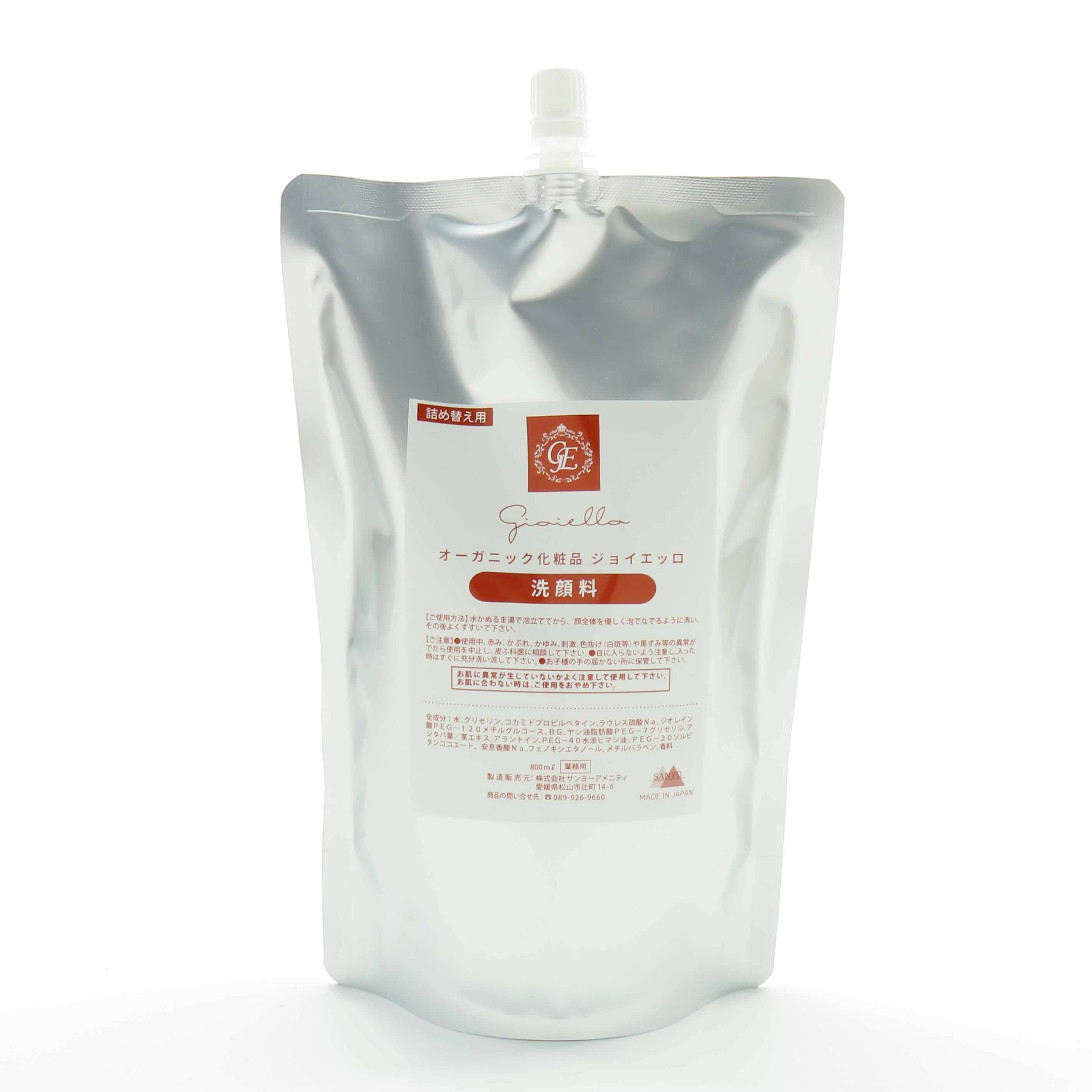 オーガニック化粧品Gioiello【ジョイエッロ】 詰め替え用洗顔料 800ml×6本