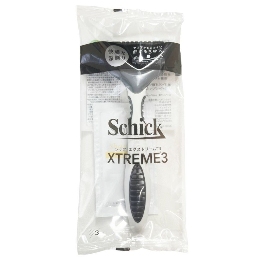 シック3枚刃カミソリ エクストリーム3(クリーム付き) 男性向け販売セット3