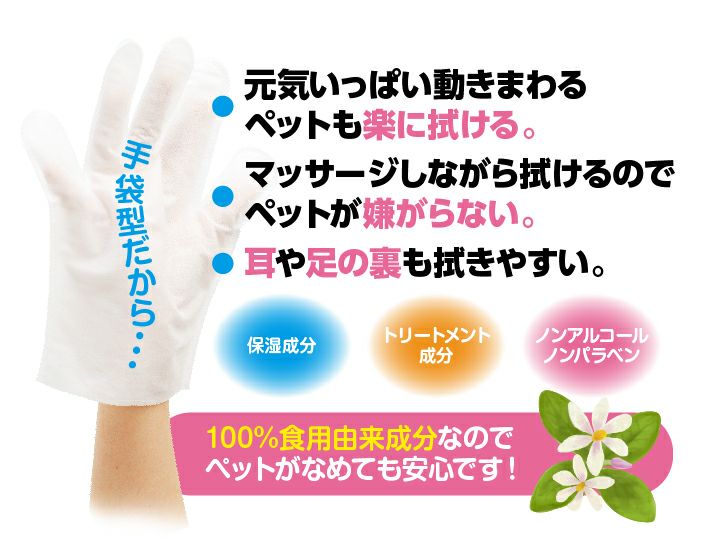 ウェット手袋なでなで 猫用 10枚入×48パック