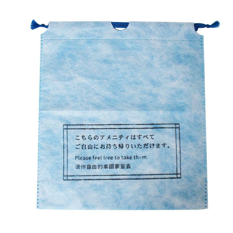 収納巾着入り 前あきパイル地スリッパ 100組　巾着　商品画像