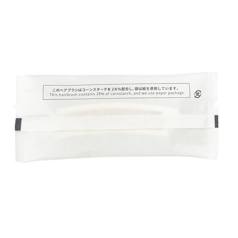 二つ折りスリムヘアブラシ コーンスターチ28%配合 ECO紙シリーズ 2000本　4